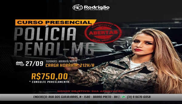 PREPARATÓRIO PRESENCIAL - POLÍCIA PENAL - EDITAL PUBLICADO